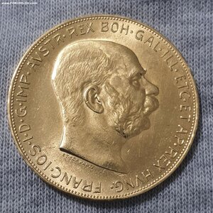 100 крон Австро-Венгрия золото 33.87 грамм