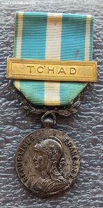 Колониальная медаль c планкой Чад Франция