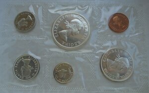 1964 Канада серебро PL банковский набор монет от 1c до $