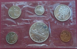1963 Канада серебро PL банковский набор монет от 1c до $