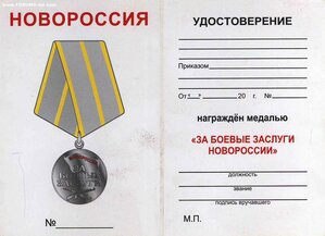 Новороссия "За боевые заслуги" №622