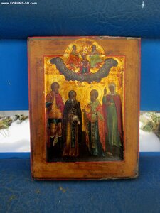 Икона Собор Святых 1858г ковчег сусальное золото