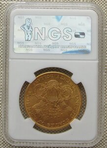 20 долларов США 1896г. Слаб AU55 Золото 900 проба