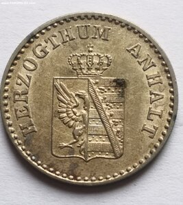 1 грош 1859 г. А.  Анхальт    состояние UNC!!!