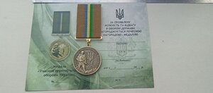 Медаль  УЧАСНИК Територіальної оборони, з посвідченням