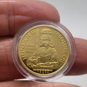 500 шиллингов 1996 г Кайзер Генрих 2 Золото. 8 гр 0.986 пр.