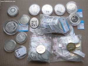 Серебро монеты и монетовидные жетоны от 77р/гр