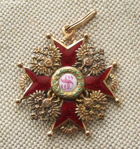 Знак ордена Святого Станислава 3й степени 40.3х43.3мм АК 56я