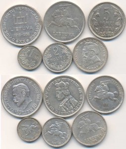 набор монет Литвы начала ХХ века