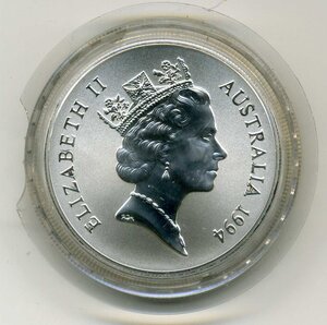 Австралия Доллар  1994 год, кенгуру,  серебро