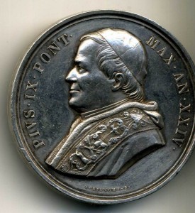Ватикан , Настольная медаль , серебро. В отл сост 1862 г