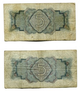 2х 5 рублей 1934 года с подписью и без