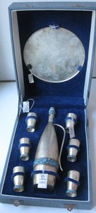 Коньячный набор. Эмаль, серебро 916пр