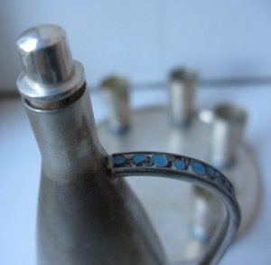 Коньячный набор. Эмаль, серебро 916пр