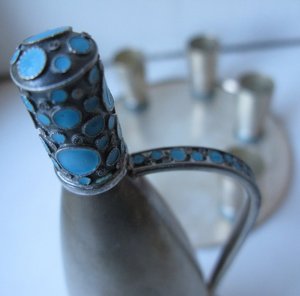 Коньячный набор. Эмаль, серебро 916пр