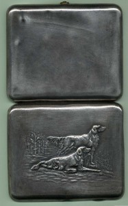 Портсигар "Охотничьи собаки" - латунь