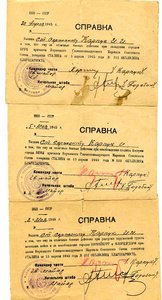 6 справок за разные города вместо самих "благодарностей"