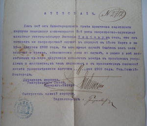 Архив унтер-офицера Порт-Артурского Крепостного Полка