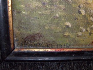 Картинка,холст,масло,в раме 1914 год