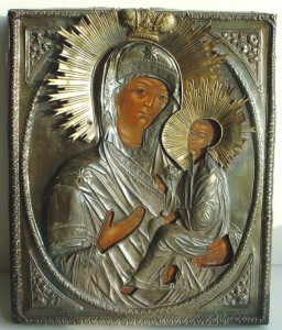 Икона Пресвятая Богородица Тихвинская. Оклад 84 пр. 1815 год