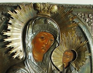 Икона Пресвятая Богородица Тихвинская. Оклад 84 пр. 1815 год