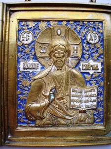 Складень. Деисус. 160 х 390 мм. 2 эмали.
