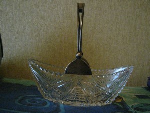 Конфетница.хрусталь и серебро