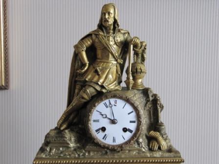 высокие камин.часы, 19 век (не позже) бронза,родная позолота