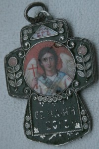 Крестик серебро живописная эмаль.