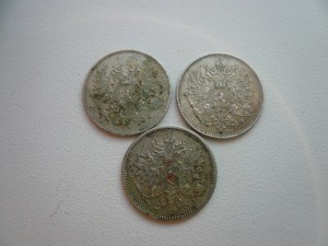 25 пенни (3 шт )-разные орлы.