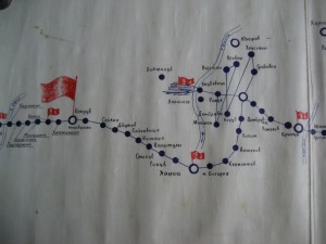 Боевой путь артилерийского полка Карта-Схема 1942-1945гг.