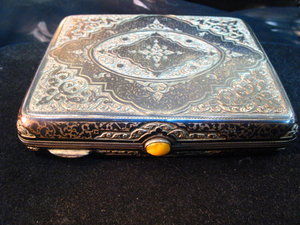 Портсигар "Чененые Узоры" серебро