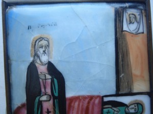Образ Пресвятого Сергия с родичами.(финифть)