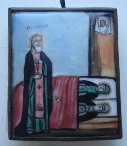 Образ Пресвятого Сергия с родичами.(финифть)