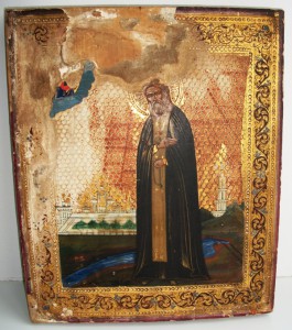 Икона Серафим Саровский. Освящена на мощах преподобного.