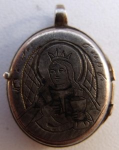 Финифть. Кулон в серебре 84 пр.
