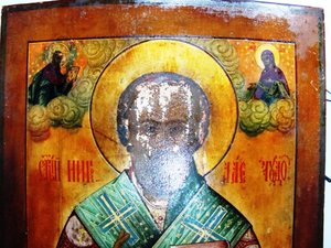 Николай Чудотворец открытый оклад большая.