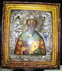 Николай Чудотворец открытый оклад большая.