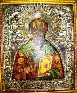 Николай Чудотворец открытый оклад большая.