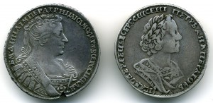 Полтина 1724г. и 1732г. Сохран!