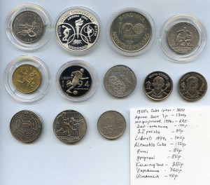 Коллекция монет. Футбольная тема.