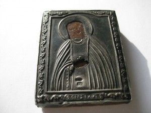 Серафим Саровский окл. серебро 84пр.