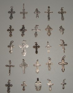 Коллекция крестиков, серебро 458 штук