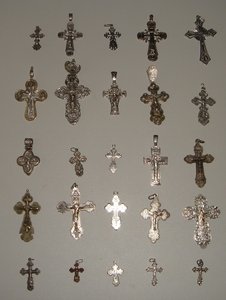 Коллекция крестиков, серебро 458 штук