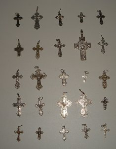 Коллекция крестиков, серебро 458 штук