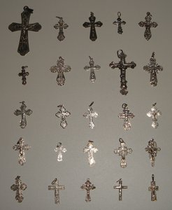 Коллекция крестиков, серебро 458 штук
