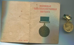 Золотая медаль ВДНХ с док.