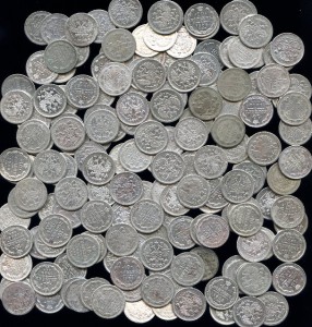 Гривенники с 1867 по 1916 год. 170 шт.