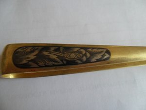 Щипцы для сахара. Серебро, позолота, чернь. 875 проба.