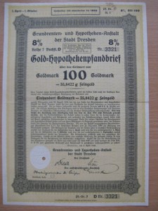 Германия облигация 100 Goldmark 1928 г.